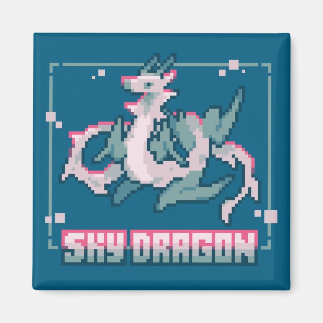 Aimant Dragon céleste, pixel art (Devant)