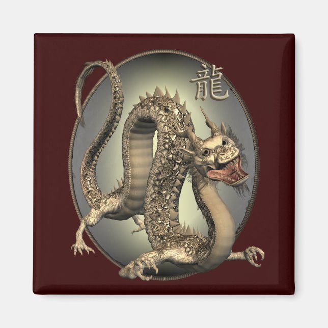 Aimant Dragon chinois vintage (Devant)