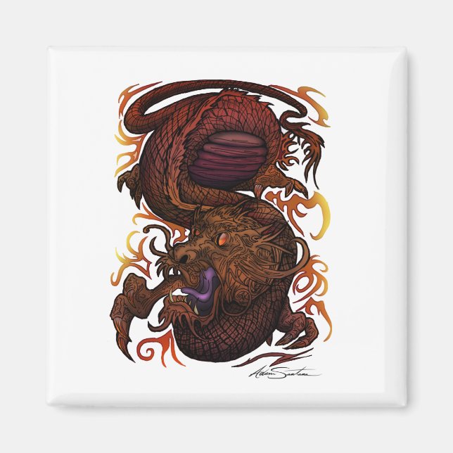 Aimant Dragon (conception de signature) (Devant)