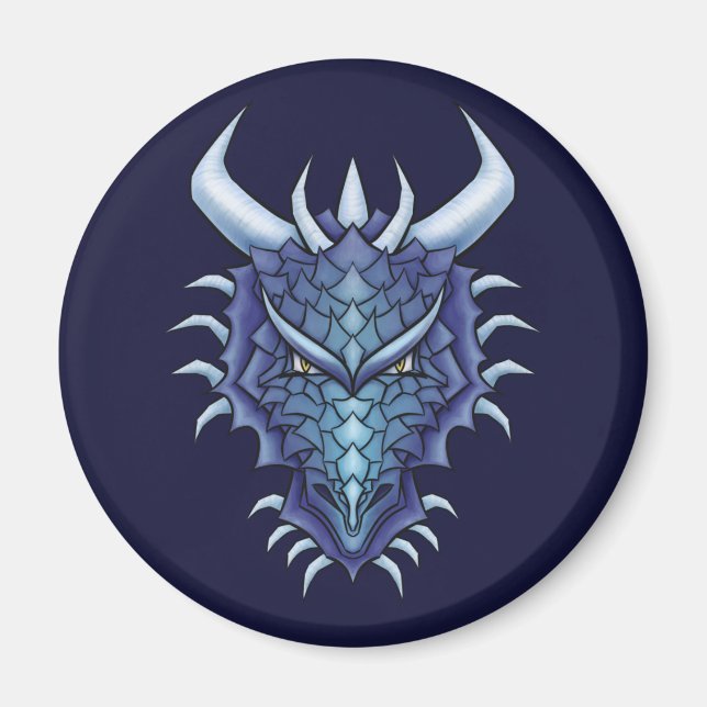Aimant Dragon cool Art - Purple Blue Magagone Head (Devant)