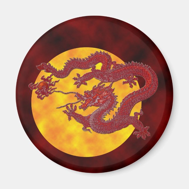 Aimant Dragon de cire rouge (Devant)