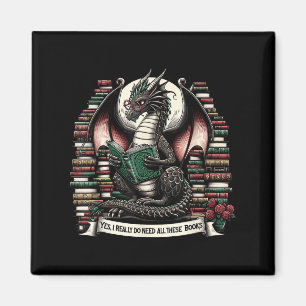 Aimant Dragon de livre Oui, j'ai vraiment besoin de tous