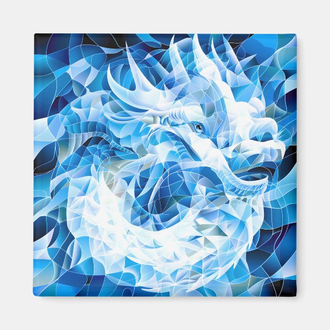 Aimant Dragon de Mosaïque Ciel Bleu (Devant)