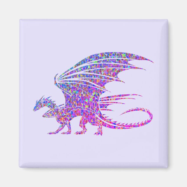 Aimant Dragon de mosaïque Extraordinaire violet (Devant)