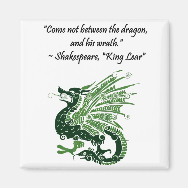 Aimant Dragon et sa colère Shakespeare King Lear Dessin (Devant)
