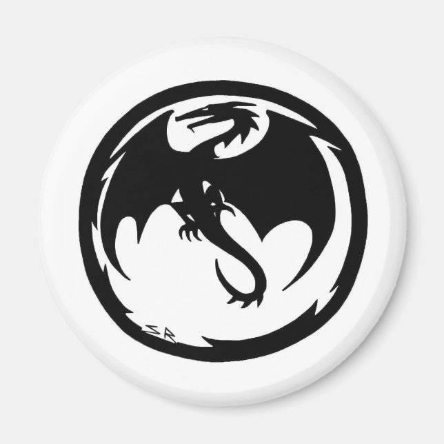 Aimant Dragon Noir (Devant)