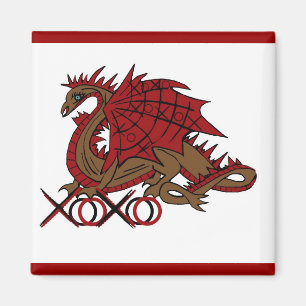 Aimant Dragon rouge et brun de XOXO