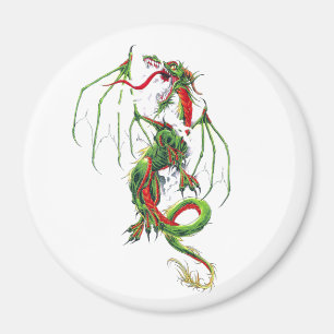 Aimant Dragon vert cool du Moyen-Age