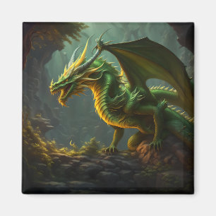 Aimant Dragon Vert et Jaune