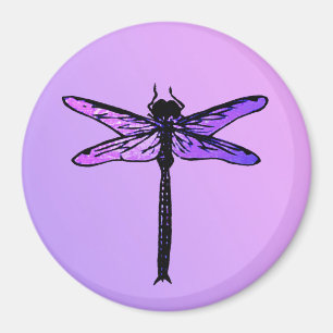 Aimant Dragonfly japonaise vintage, améthyste violet