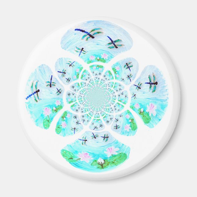 Aimant Dragonfly Nénuphar à motifs (Devant)