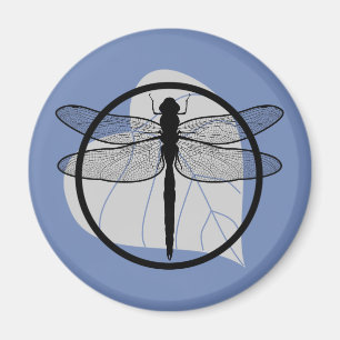Aimant Dragonfly on Leaf Dessin - Wildlife Circle Series