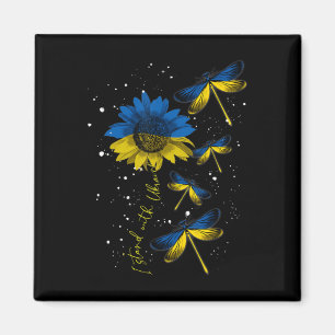 Aimant Dragonfly Ukraine Sunflower Ukraine Flag Stand Wit
