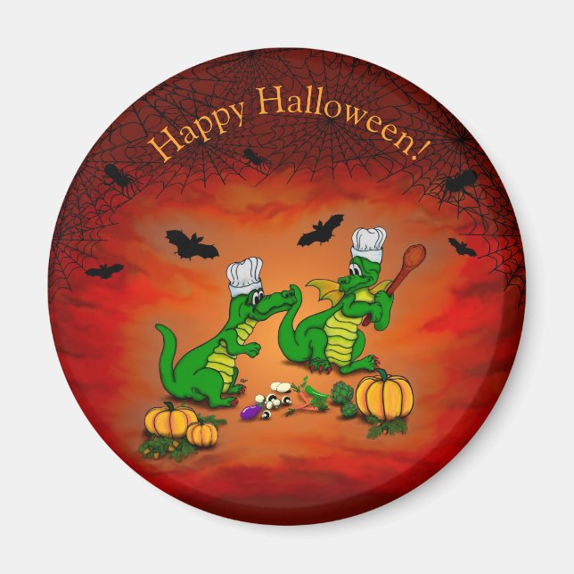 Aimant Dragons - Joyeux Halloween ! Aujourd'hui je vais c (Devant)
