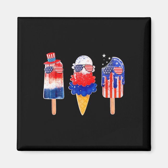 Aimant Drapeau 4 juillet rouge blanc bleu bleu américain (Devant)
