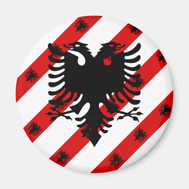 Aimant Drapeau à rayures albanais (Devant)