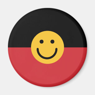Aimant Drapeau aborigène australien avec visage sourire