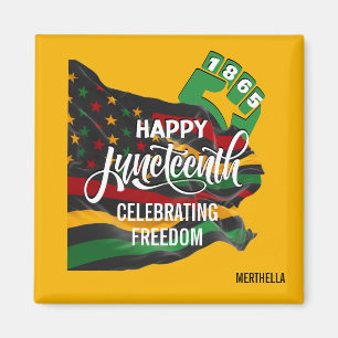Aimant Drapeau afro-américain jaune de la fête JUNETEENTH