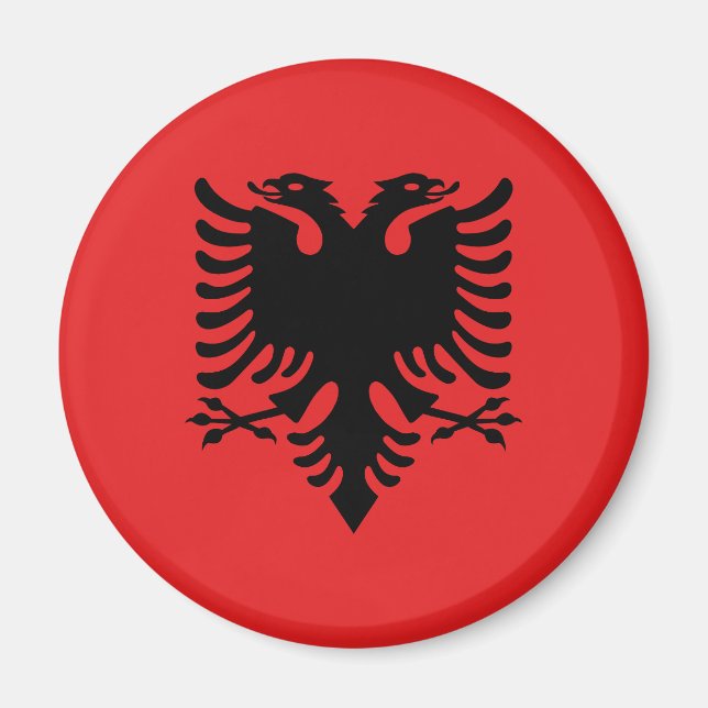 Aimant Drapeau albanais patriotique (Devant)