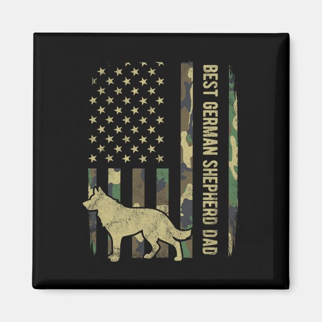 Aimant Drapeau allemand Chien père Camouflage Drapeau amé (Devant)