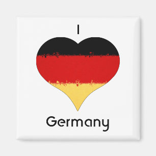 Aimant Drapeau allemand I Heart Allemagne