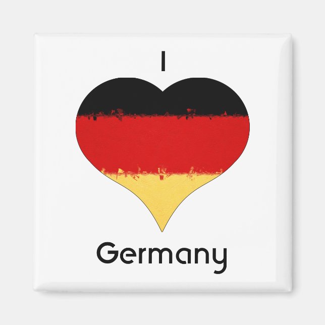 Aimant Drapeau allemand I Heart Allemagne (Devant)