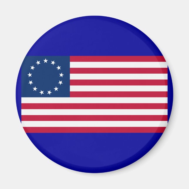 Aimant Drapeau américain 13 étoiles Betsy Ross (Devant)