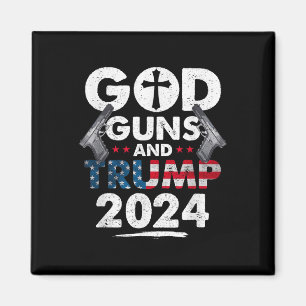 Aimant Drapeau Américain 2024 De God Guns Et Trump