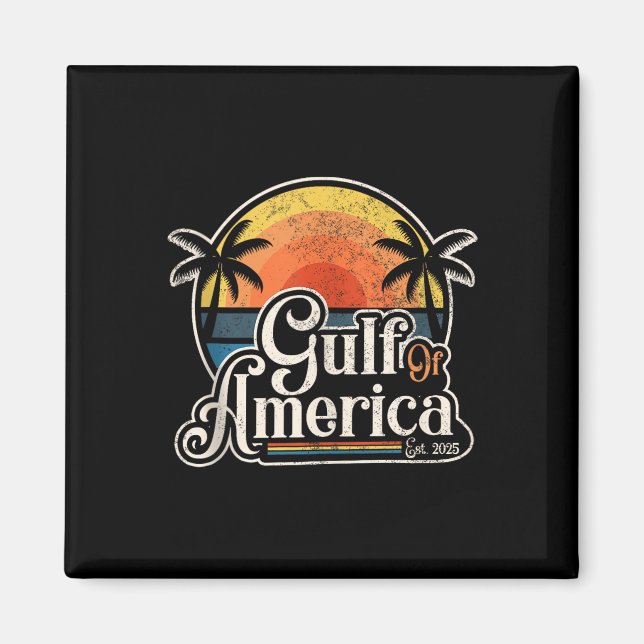 Aimant Drapeau Américain 2025 Est Du Golfe Rétro D'Usa (Devant)