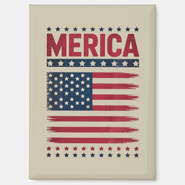 Aimant Drapeau Américain 4 Juillet Merica (Recto)