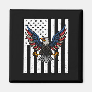 Aimant Drapeau américain Aigles 4 juillet 1776 Liberté In