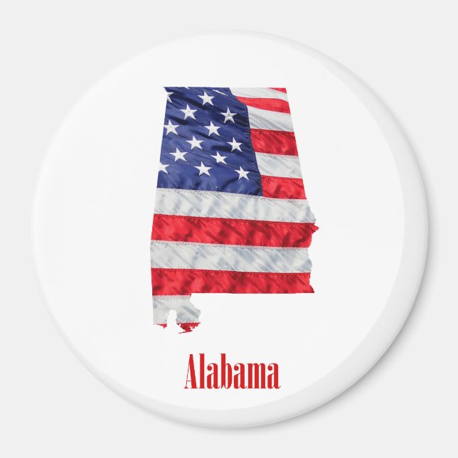 Aimant Drapeau américain Alabama États-Unis (Devant)