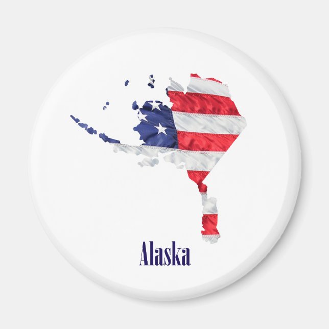 Aimant Drapeau américain Alaska États-Unis (Devant)