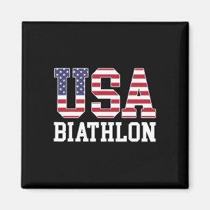 Aimant Drapeau Américain Biathlonist - Américain Biathlon