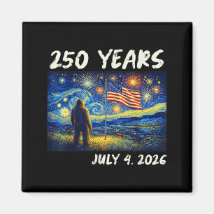 Aimant Drapeau américain Bigfoot 250 ans 4 juillet 250e