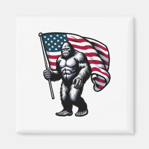 Aimant Drapeau américain Bigfoot 4 juillet Sasquatch Pa