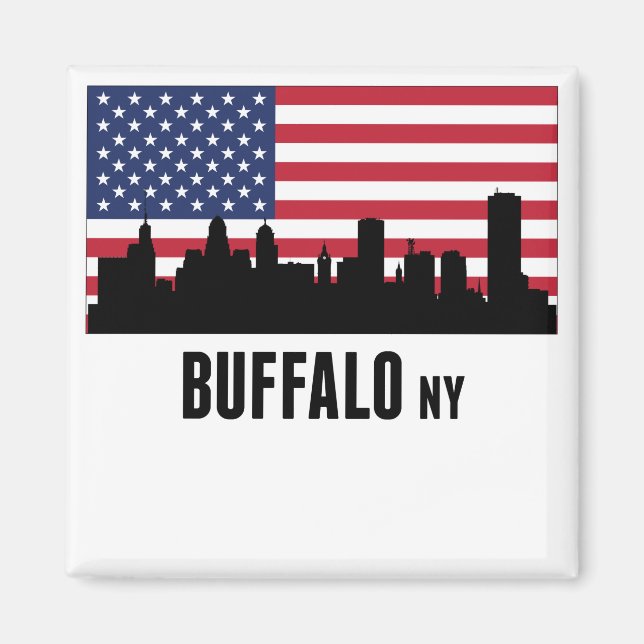 Aimant Drapeau américain Buffalo NY (Devant)