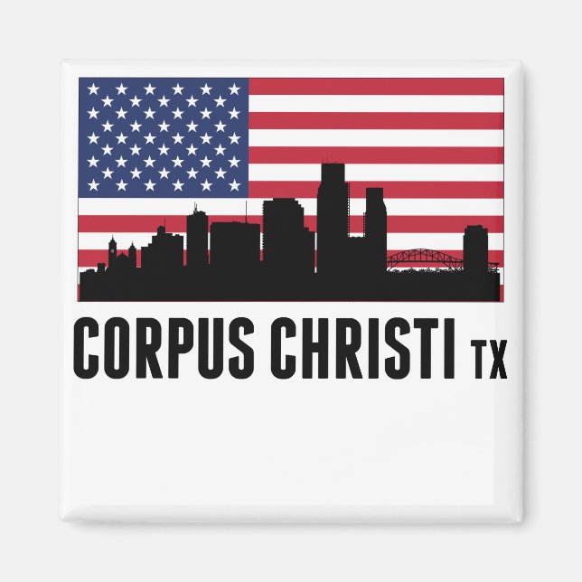 Aimant Drapeau américain Corpus Christi TX (Devant)
