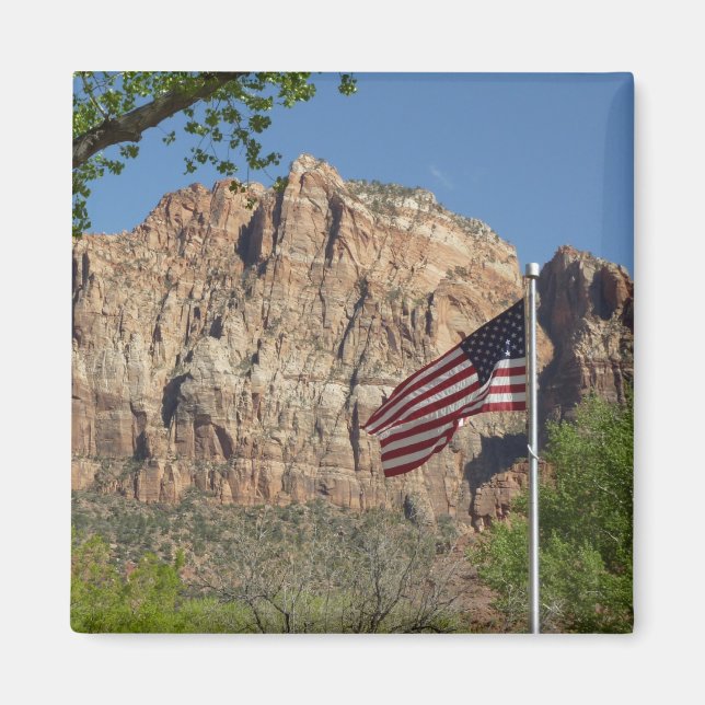 Aimant Drapeau américain dans le parc national de Zion I (Devant)