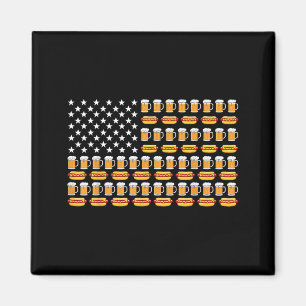 Aimant Drapeau américain de bière Boire patriotique 4 jui