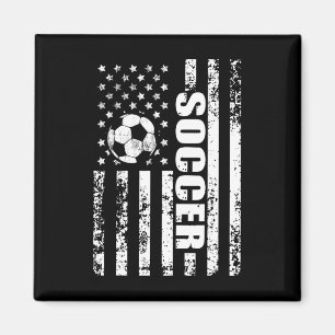 Aimant Drapeau américain de football Soccer patriotique