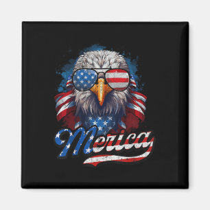 Aimant Drapeau américain de l'aigle 4 juillet Merica
