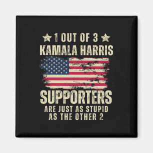 Aimant Drapeau américain drôle anti Kamala Harris stupide