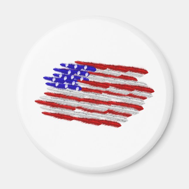 Aimant Drapeau américain en plumes (Devant)