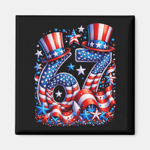Aimant Drapeau américain festif 67 mème Usa humour pour e