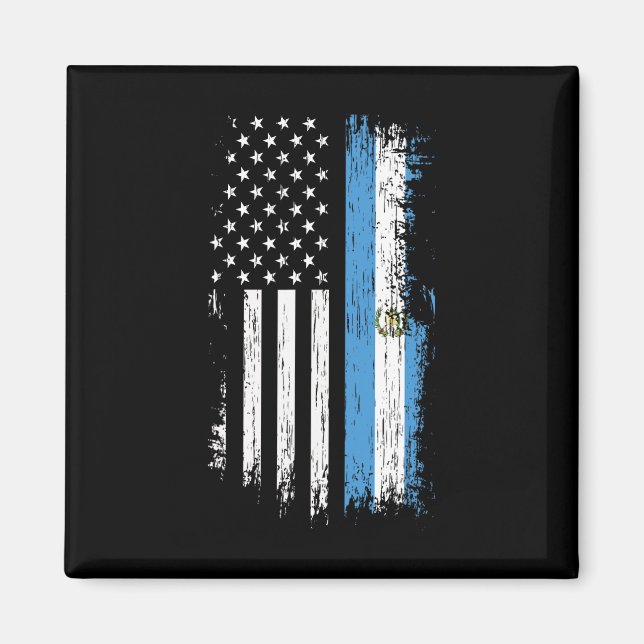 Aimant Drapeau Américain Guatemaltèque - Fierté Guatemala (Devant)