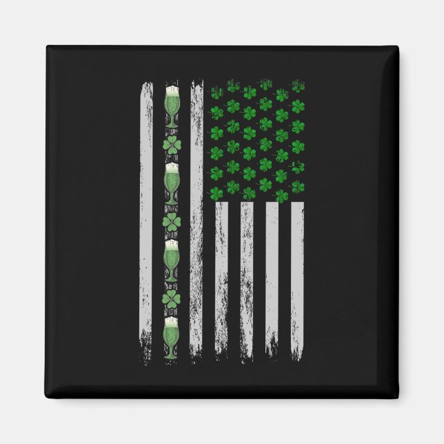 Aimant Drapeau Américain Irlandais Drapeau Irlande Fête d (Devant)