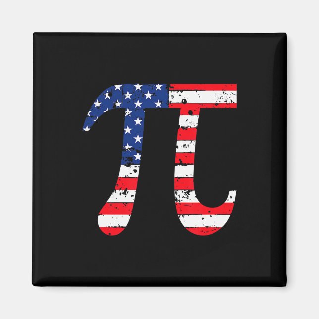 Aimant Drapeau américain Jour Pi Math patriotique Geek Ne (Devant)