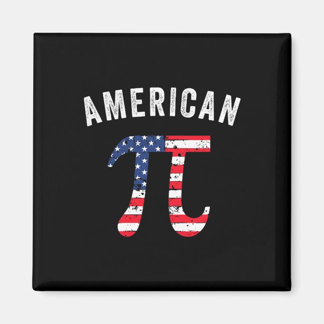 Aimant Drapeau américain Jour Pi Math patriotique Nerd 3. (Devant)