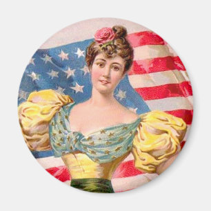 Aimant Drapeau américain Lady Liberty Independence